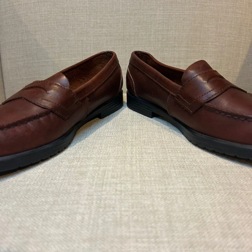 Eastland Womens Penny Loafers Brown Genuine Leather Slip On Flats Size 9M
